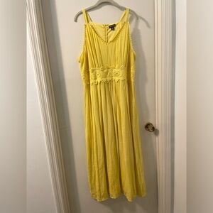 Sunshine Yellow Spaghetti Strap Maxi Dress from Nina Leonard size XL